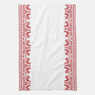 Red Rooster cross-stitch Kitchen Towel