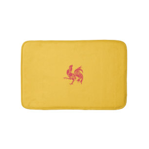 Red Rooster (Flag of Wallonia) Bath Mat