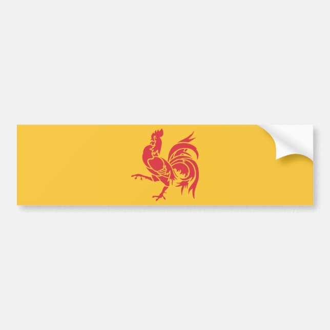 Red Rooster (Flag of Wallonia) Bumper Sticker (Front)