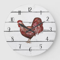 Red Rooster French Country Shiplap Farmhouse Decor