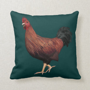 Red Rooster Throw Pillow