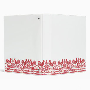 Red Roosters cross-stitch Russian Pattern Binder