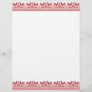 Red Roosters cross-stitch Russian Pattern Flyer