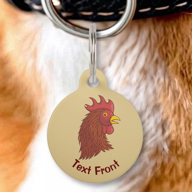 Red Rooster's Head Pet Tag (Creator Uploaded)