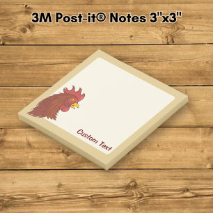 Red Rooster's Head Post-it Notes