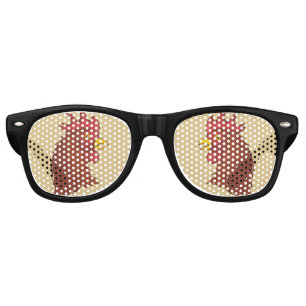 Red Rooster's Head Retro Sunglasses