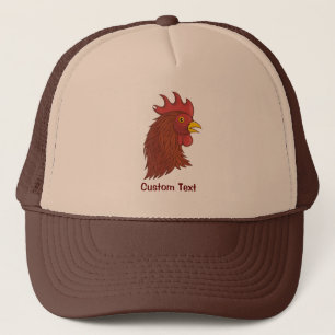 Red Rooster's Head Trucker Hat