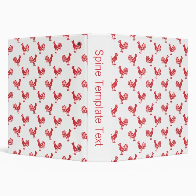 Red Roosters seamless pattern Binder (Background)