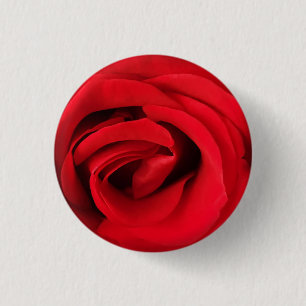 Red Rose 1 Inch Round Button