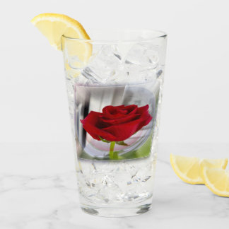 Red rose 2 glass