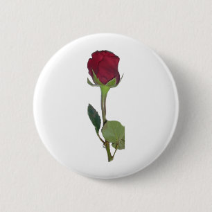 Red Rose 2 Inch Round Button