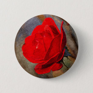 Red Rose 2 Inch Round Button