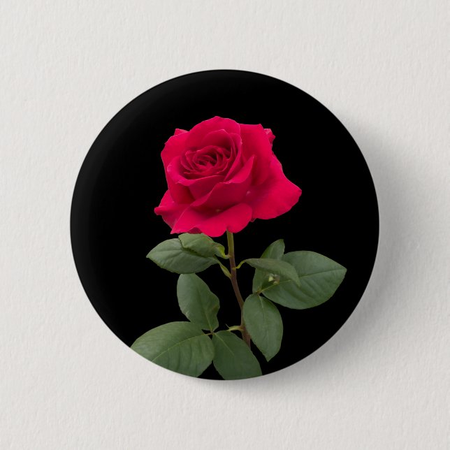 Red rose 2 inch round button (Front)
