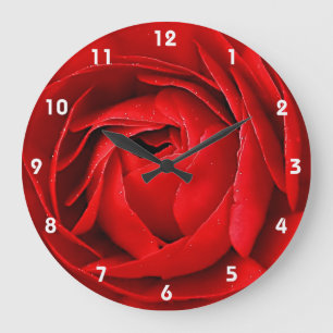 RED ROSE 2 LARGE CLOCK