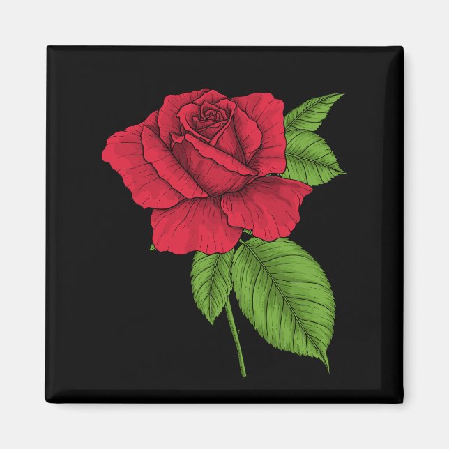Red rose 2 magnet (Front)