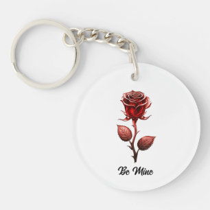 Red. Rose Acrylic Keychain