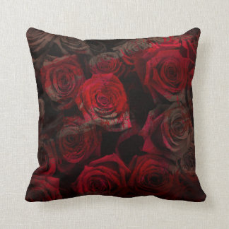 Red Rose and Black Accent Throw Pillow
