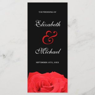 Red Rose and Black Wedding Program
