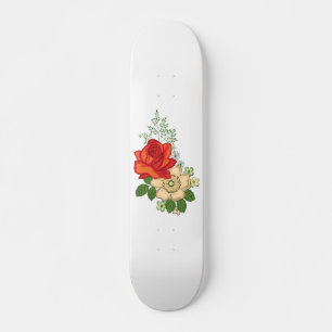 Red Rose and Daisies Skateboard