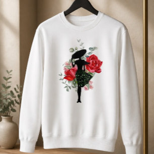 Red Rose and Fashion Sweatshirt