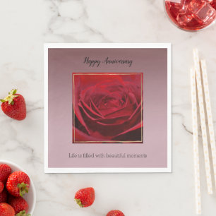 Red Rose Beautiful Moments      Napkin
