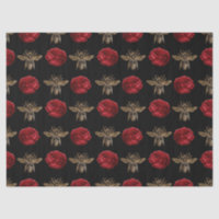 Red Rose Bee Series Design 16 Tissue Paper