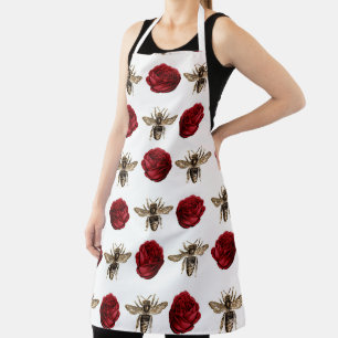 Red Rose Bee Series Design 17 Apron