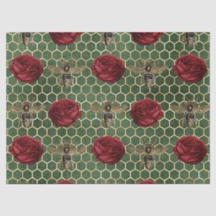 Red Rose Bee Series Design 20 Tissue Paper