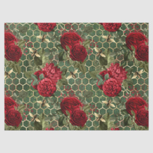 Red Rose Bee Series Design 22 Tissue Paper