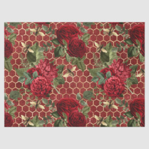 Red Rose Bee Series Design 45 Tissue Paper