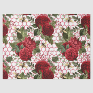 Red Rose Bee Series Design 47 Tissue Paper