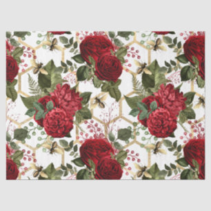 Red Rose Bee Series Design 48 Tissue Paper