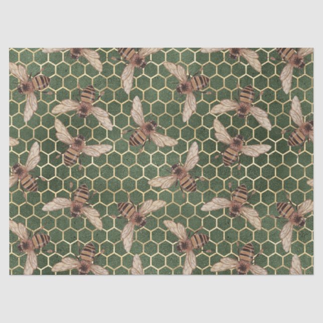 Red Rose Bee Series Design 55 Tissue Paper (Front)