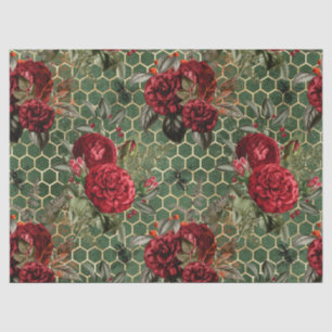 Red Rose Bee Series Design 58 Tissue Paper