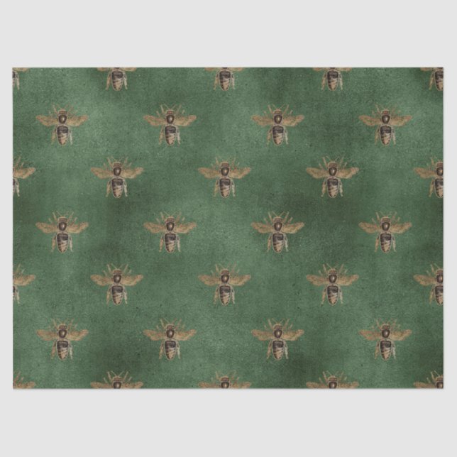 Red Rose Bee Series Design 5 Tissue Paper (Front)