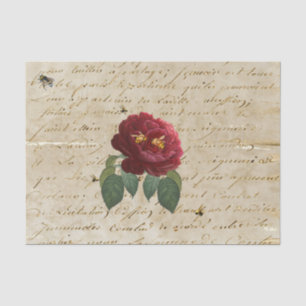 Red Rose Bees Tissue Paper