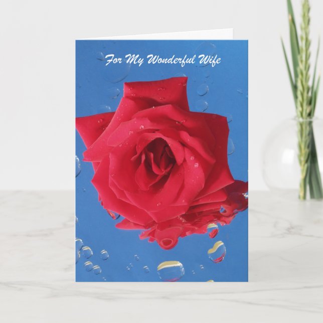 Red Rose "Birthday Card for Wife" (Front)
