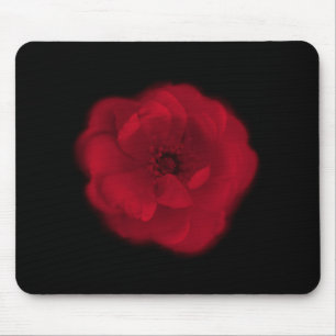 Red Rose. Black Background. Mouse Pad