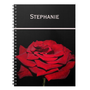 Red Rose - Black Notebook