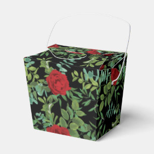 Red Rose Black Wedding Gothic Dark Favor Box