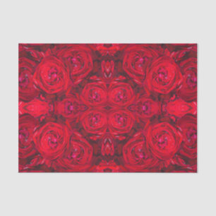 Red rose blossoms with dewdrops - photography tissue paper