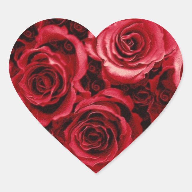 RED Rose Bouquet - Heart Wedding Envelope Seal (Front)