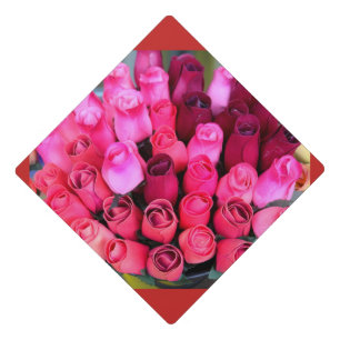Red Rose Bouquet Thunder_Cove Graduation Cap Topper