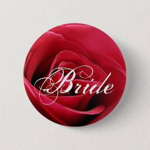 red rose, Bride 2 Inch Round Button