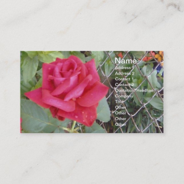 Red Rose Business Card (Front)