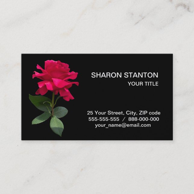 Red rose business card (Front)