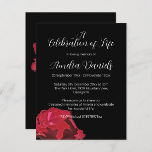 Red Rose Celebration of Life Card