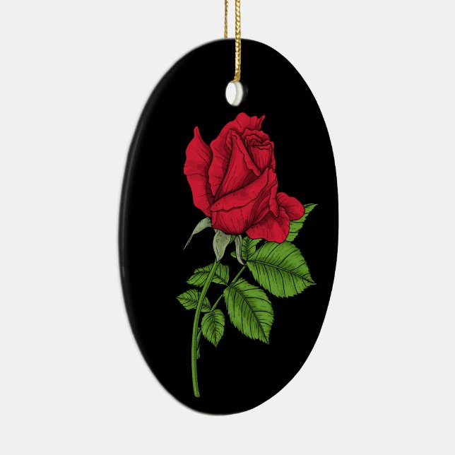 Red rose ceramic ornament (Right)