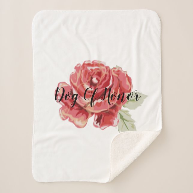 Red rose classic print sherpa blanket (Front)