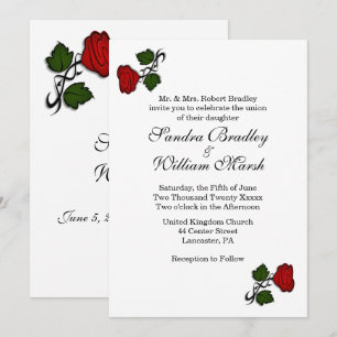 Red Rose Classic Wedding Invitation